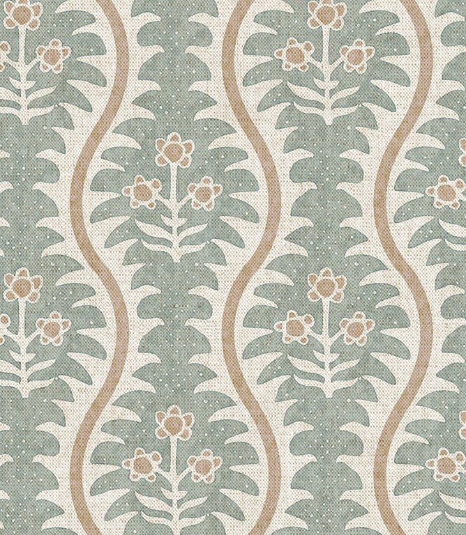 Elbury Vine Fabric / Duck Egg - Just Fabrics