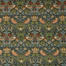 Strawberry Thief Chenille Tapestry Fabric / Teal - Just Fabrics