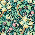 Golden Lily Velvet Fabric / Galactic Ink - Just Fabrics