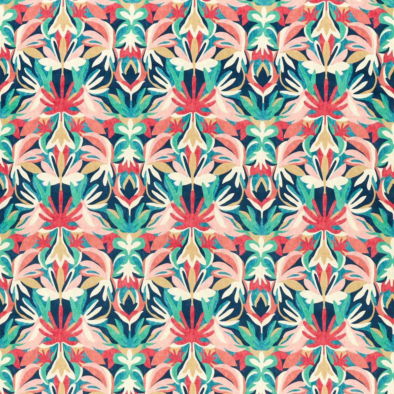 Melora Fabric / Brazilian Rosewood / Ink / Amazonia - Just Fabrics