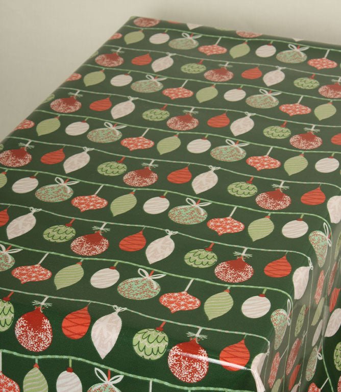 Christmas Decorations PVC Fabric / Green - Just Fabrics