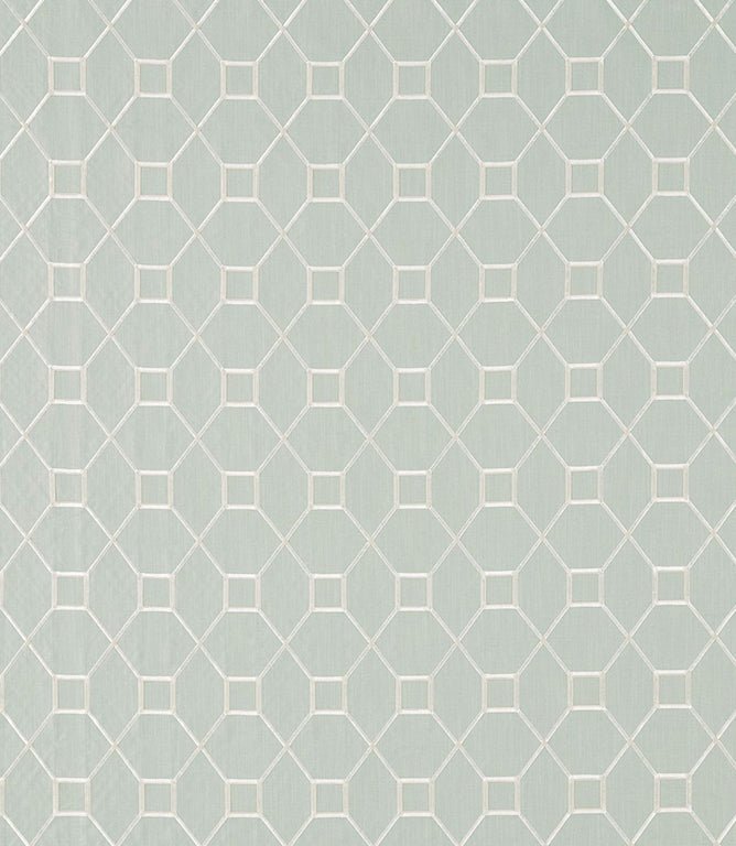 Baroque Trellis Fabric / Wedgwood / Chalk - Just Fabrics