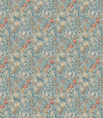 Golden Lily Oilcloth Fabric / Tourmaline - Just Fabrics