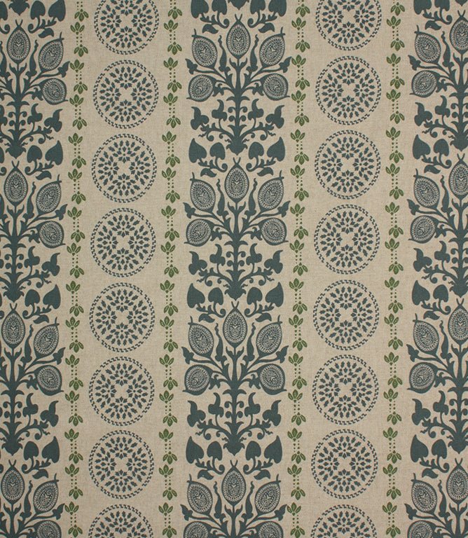 Novelli Fabric / Indigo / Sap Green - Just Fabrics