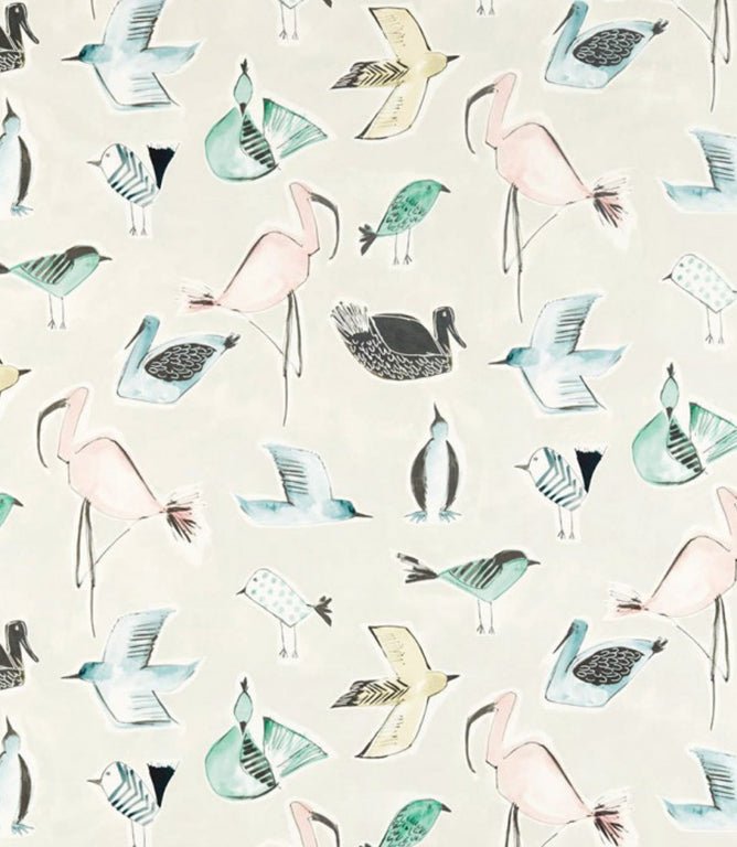 Menagerie Fabric / Blush / Mint - Just Fabrics