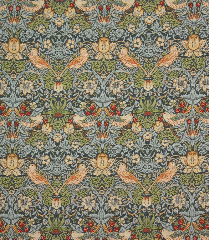 Strawberry Thief Tapestry Fabric / Navy - Just Fabrics