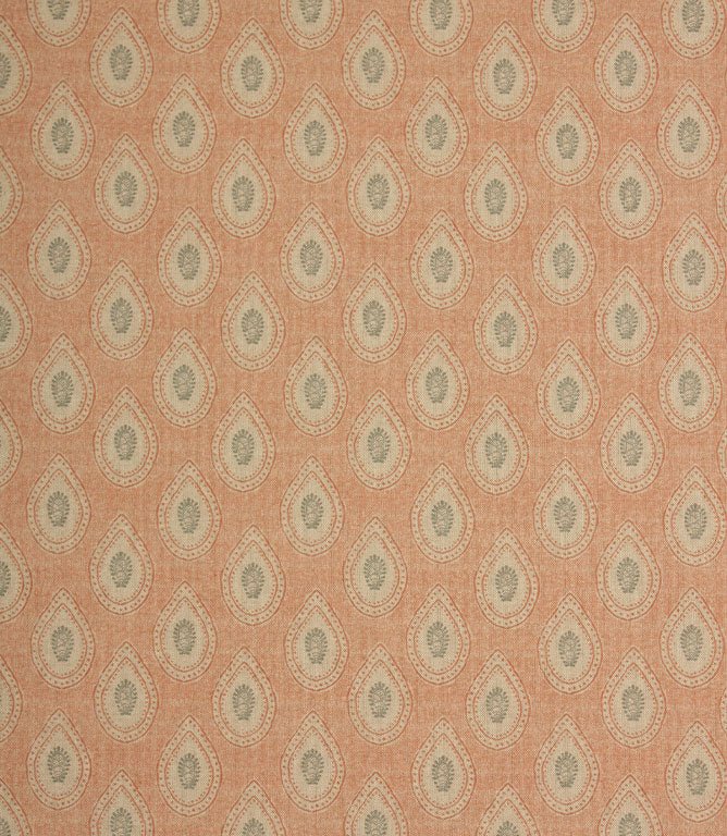 Evie Fabric / Duck Egg / Coral - Just Fabrics