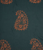 Kashmir Fabric / Blue / Tangerine - Just Fabrics