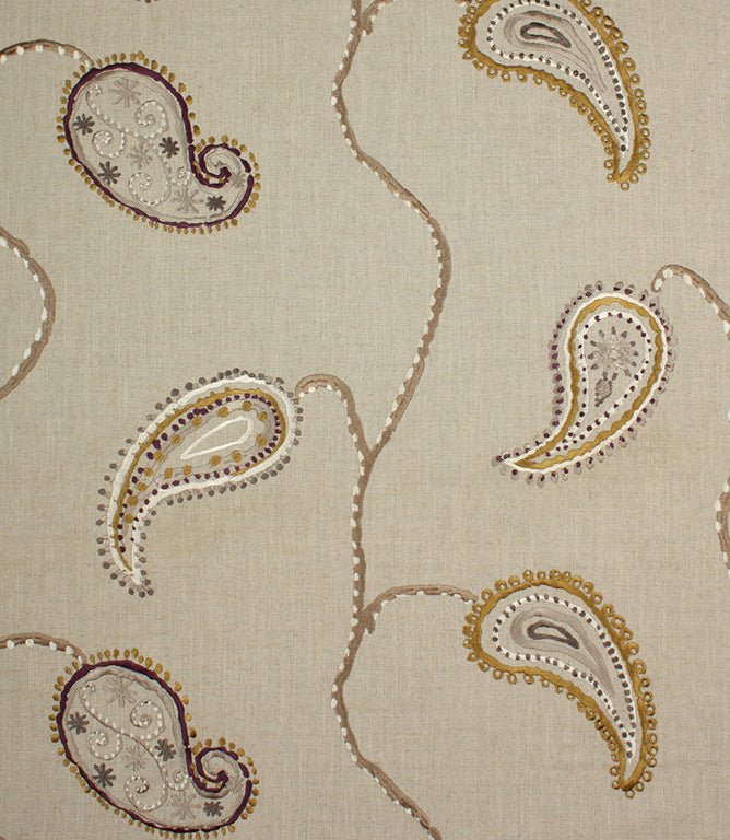 Odalisque Fabric / Linen / Plum - Just Fabrics