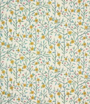 Yamuna Fabric / Teal Cream