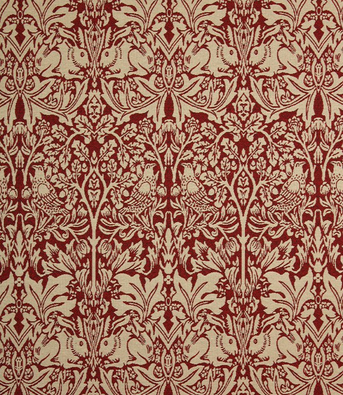 Brer Rabbit Tapestry Fabric / Red - Just Fabrics