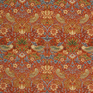 Strawberry Thief Chenille Tapestry Fabric / Burnt Orange - Just Fabrics