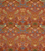 Strawberry Thief Chenille Tapestry Fabric / Burnt Orange - Just Fabrics