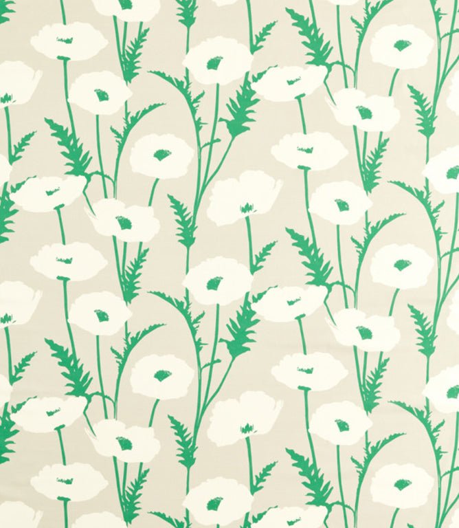 Poppy Pop Fabric / Parchment / Gecko - Just Fabrics