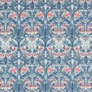 Bluebell Fabric / Indigo / Rose - Just Fabrics