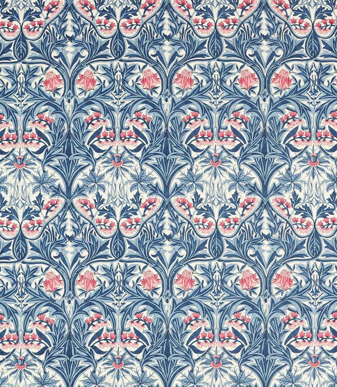 Bluebell Fabric / Indigo / Rose - Just Fabrics