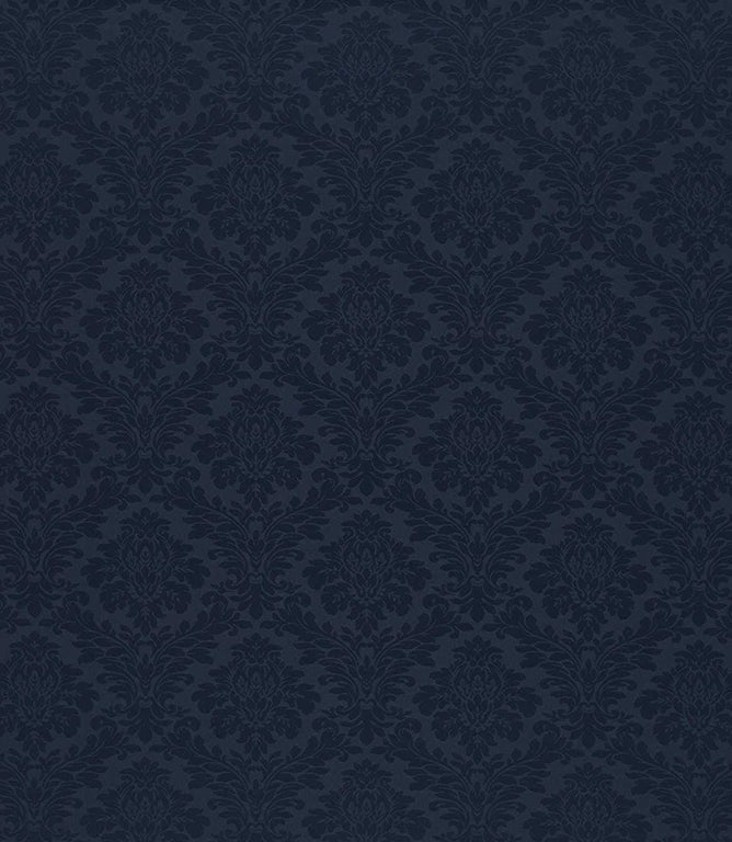 Lymington Damask Fabric / Indigo - Just Fabrics