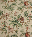 Macaques Fabric / Green - Just Fabrics