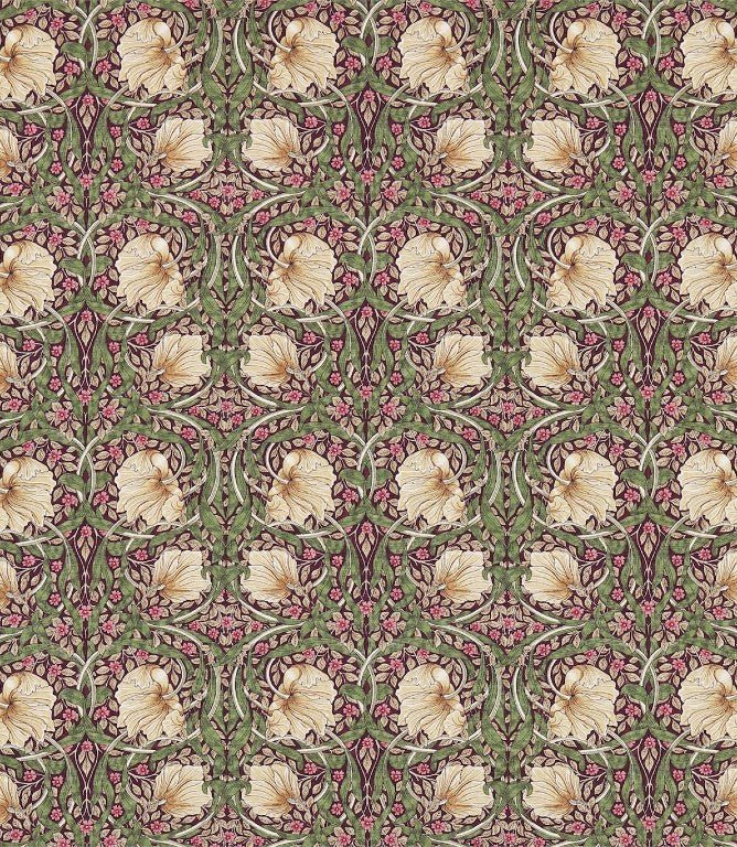 Pimpernel Fabric / Aubergine / Olive - Just Fabrics