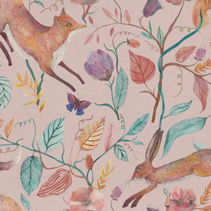 Leaping Into The Fauna Fabric / Blush