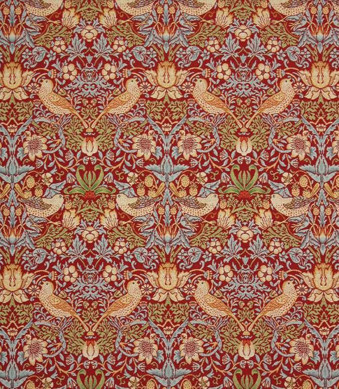 Strawberry Thief Tapestry Fabric / Wine - Just Fabrics
