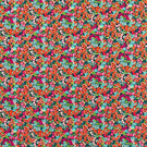 Wildflower Meadow Fabric / Carnelian / Aquamarine / Peridot - Just Fabrics