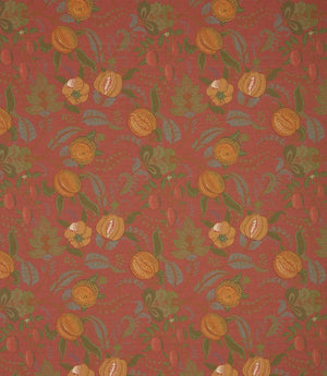 Fruit Meadow Linen Look Fabric / Red
