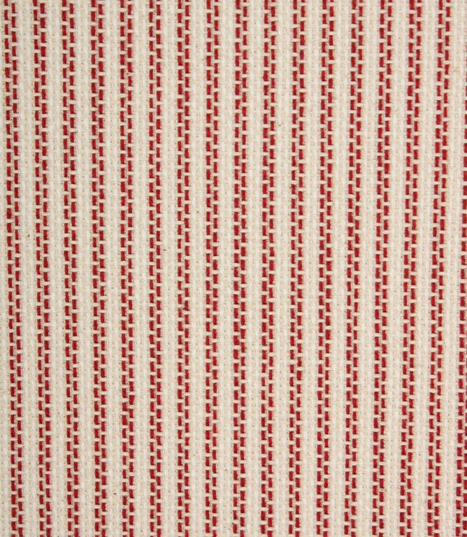 Highbury Stripe Fabric / Red - Just Fabrics