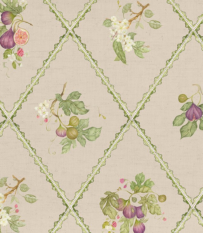 Fig Trellis Fabric / Taupe - Just Fabrics