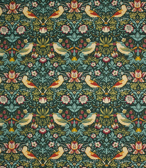 Strawberry Thief Fabric / Dark Green