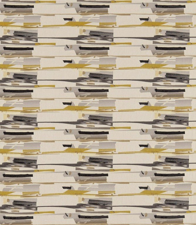 Zeal Fabric / Charcoal / Neutral / Mustard / Onyx - Just Fabrics