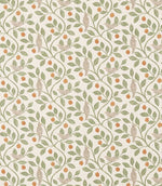 Damson Tree Fabric / Brick / Fennel - Just Fabrics