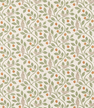 Damson Tree Fabric / Brick / Fennel