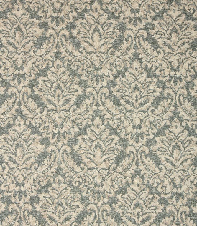Hester Damask Fabric / Duck Egg - Just Fabrics