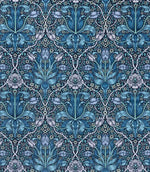 Spring Thicket Velvet Fabric / Midnight / Lilac - Just Fabrics