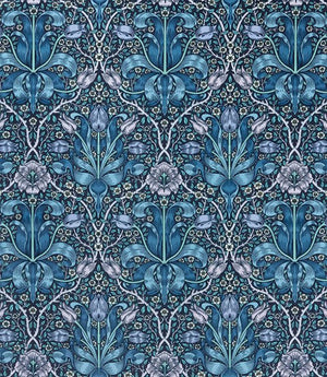 Spring Thicket Velvet Fabric / Midnight / Lilac