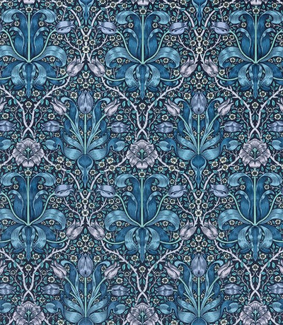 Spring Thicket Velvet Fabric / Midnight / Lilac