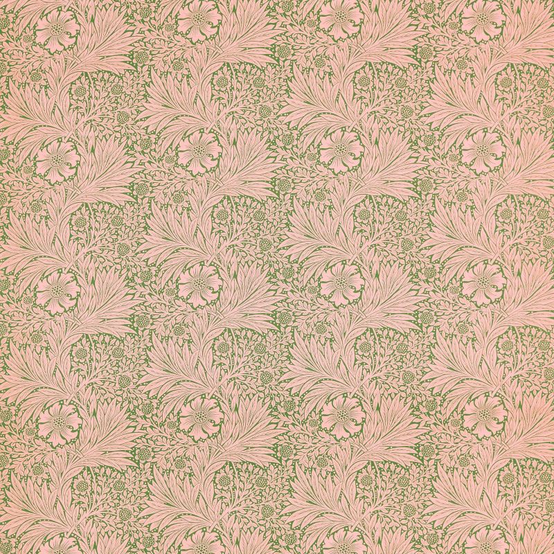 Marigold Fabric / Olive / Pink - Just Fabrics