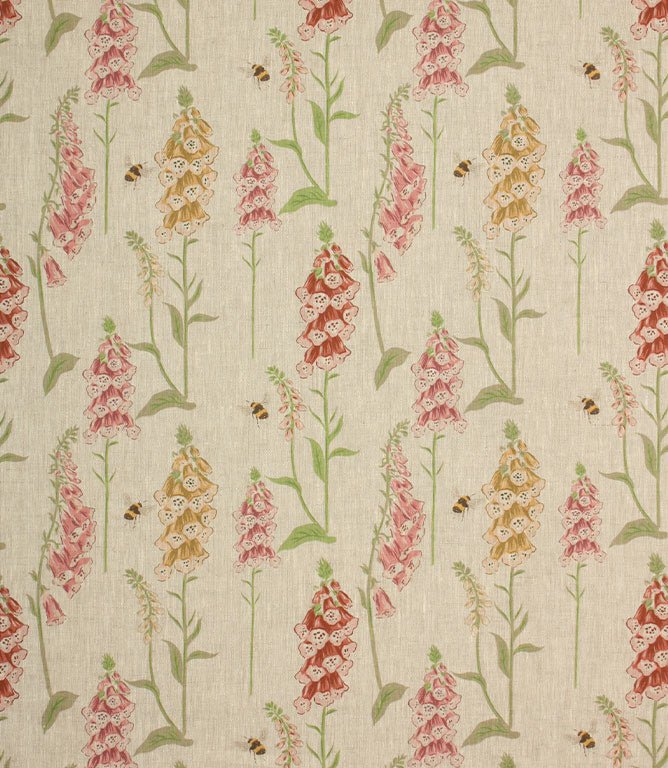 Foxglove Linen Fabric / Pink - Just Fabrics