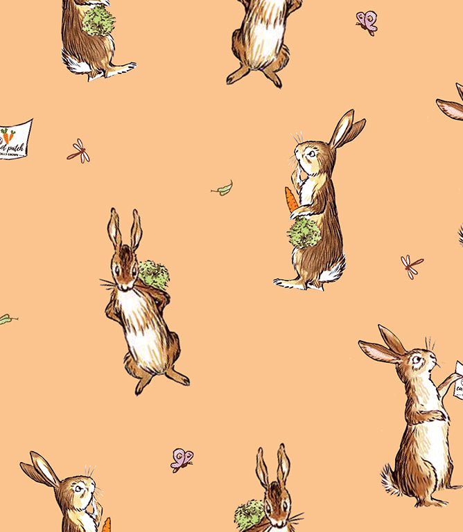 Rabbit's Garden Fabric / Honey - Just Fabrics
