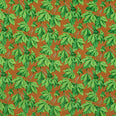 Dappled Leaf Fabric / Emerald / Amber