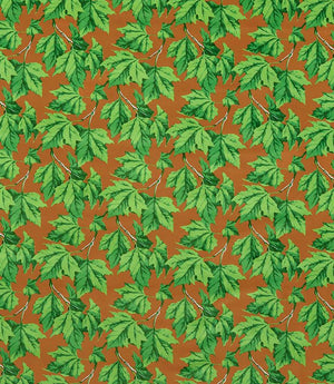 Dappled Leaf Fabric / Emerald / Amber