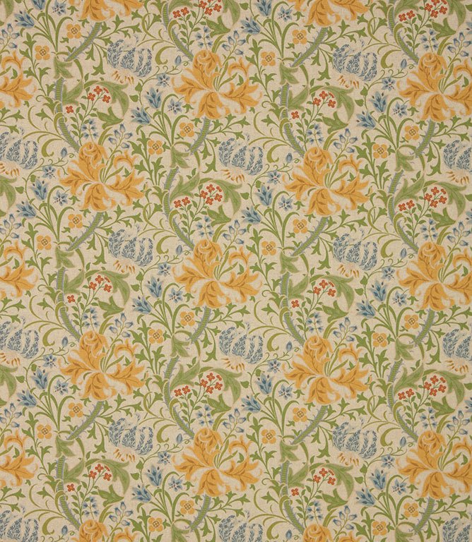 Snowshill Fabric / Yellow / Green / Blue - Just Fabrics
