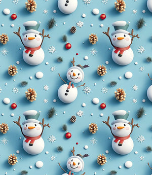 Frosty Friends Fabric / Blue