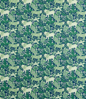 Rumble In The Jungle Fabric / Midnight / Mint Leaf