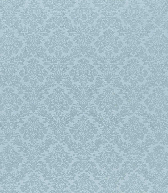 Lymington Damask Fabric / Sky Blue - Just Fabrics