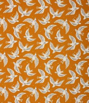 Starlit Doves Fabric / Peanut