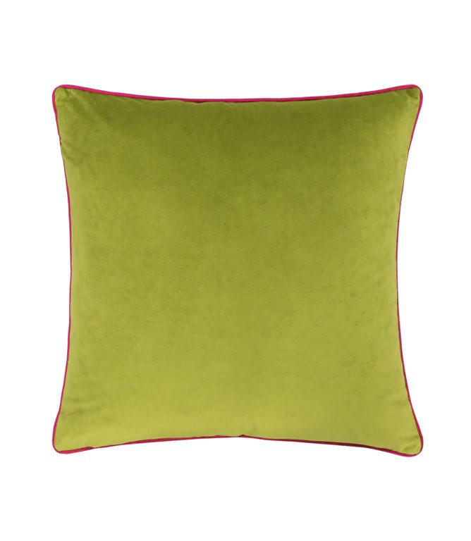 Meridian Lime / Hot Pink Velvet Cushion - Just Fabrics