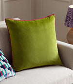 Meridian Lime / Hot Pink Velvet Cushion - Just Fabrics