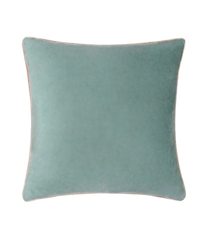 Meridian Mineral / Blush Velvet Cushion - Just Fabrics